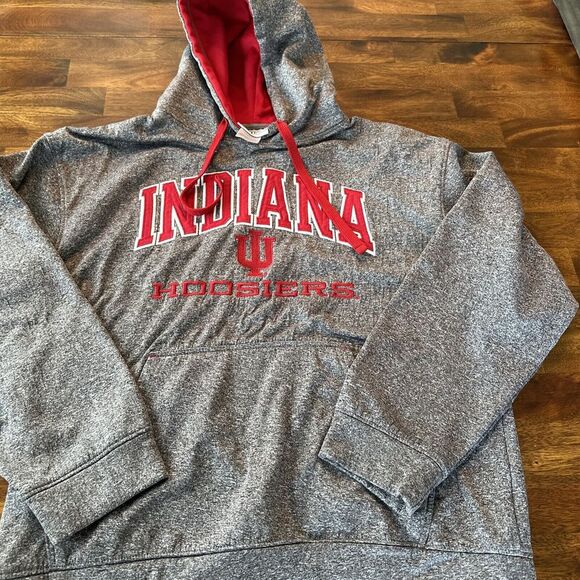 Knights Apparel Jackets & Blazers - Indiana Hoosiers SEWN Gray SPELL OUT w LOGO KA Knights Apparel Section 101 Large